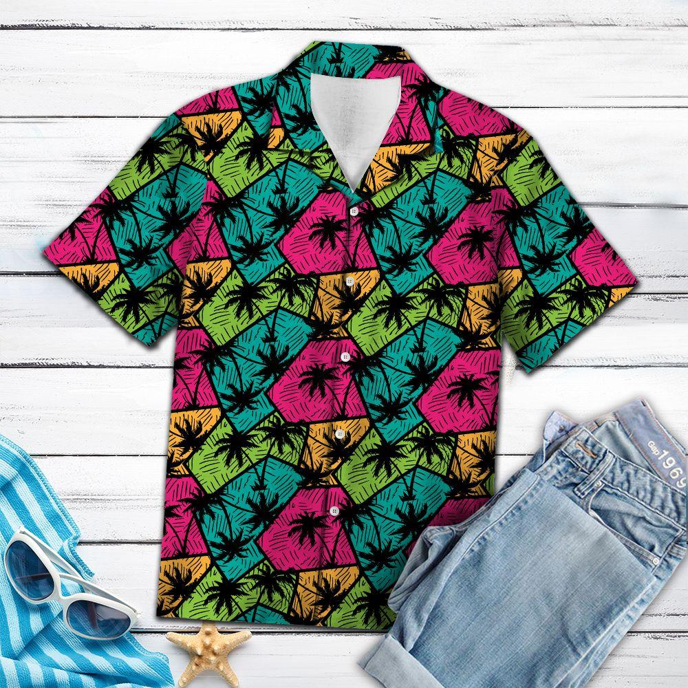 Coconut Palm Colorful Hawaii Shirt For Hawaii Aloha Ha84628