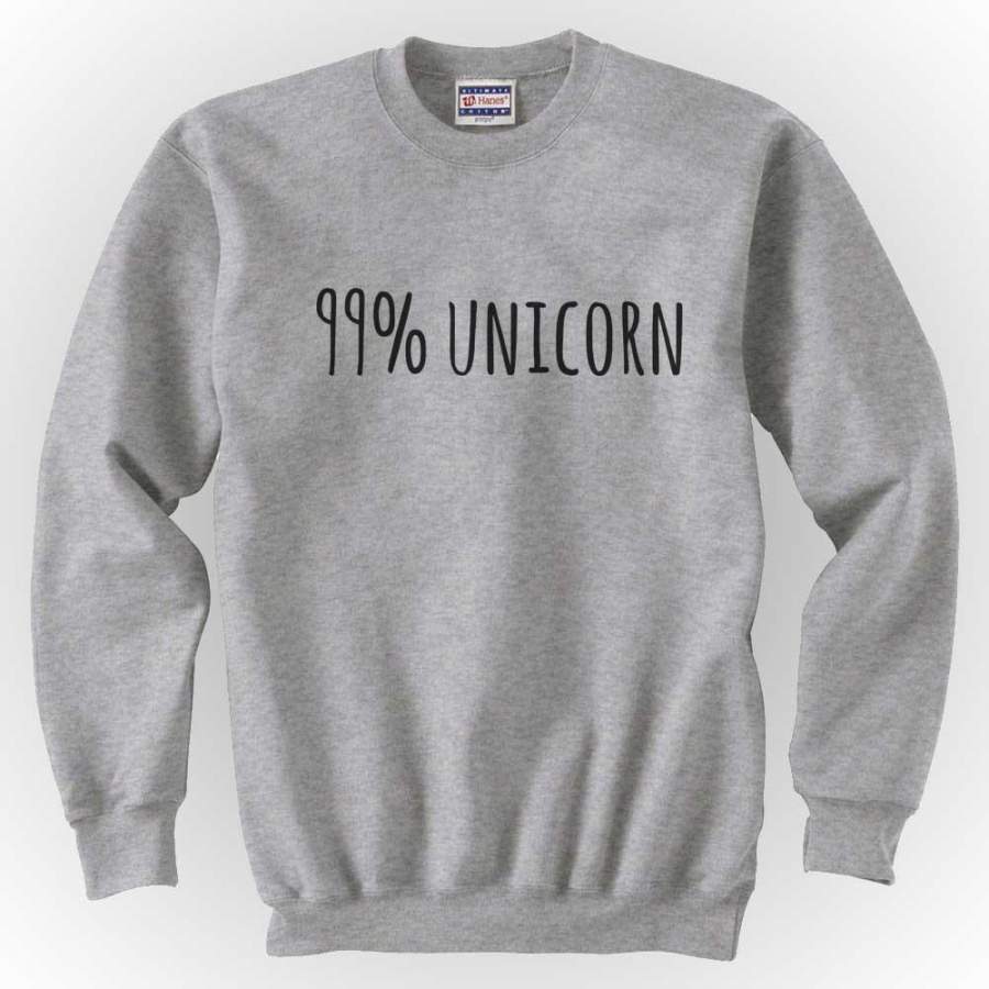 99% Unicorn Unisex Crewneck Sweatshirt (Adult)