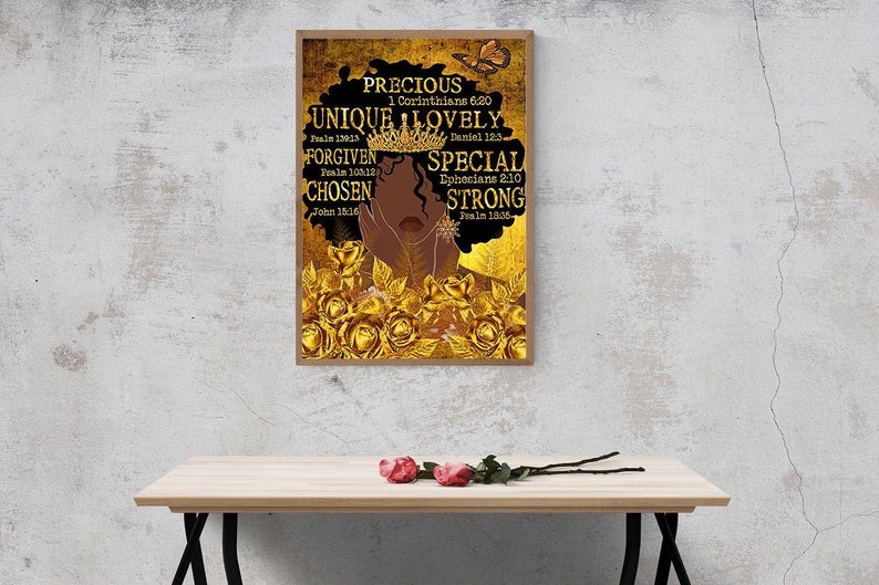 Black Queen Golden Unique Canvas Poster Wall Art