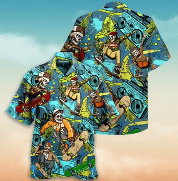 Amazing Skateboarding Style For Man And Woman Print Short Sleeve Hawaii Shirt Ha5412