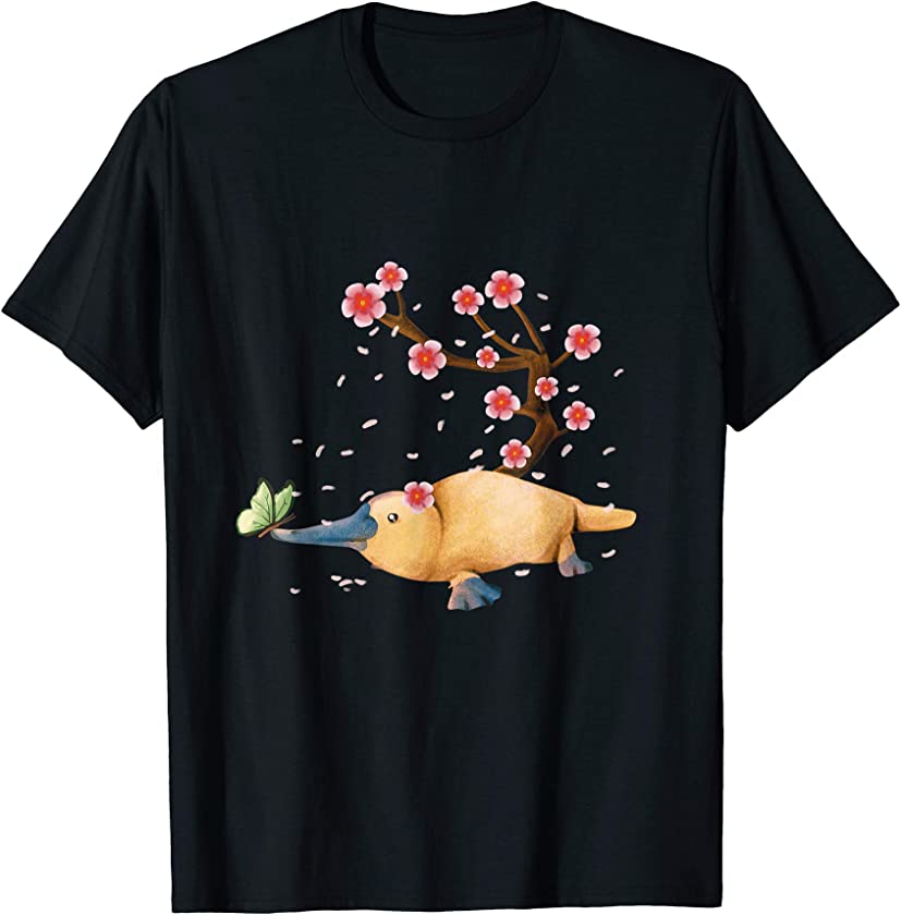 Vintage Platypus Shirt Japanese Cherry Blossom Flower Sakura T-Shirt