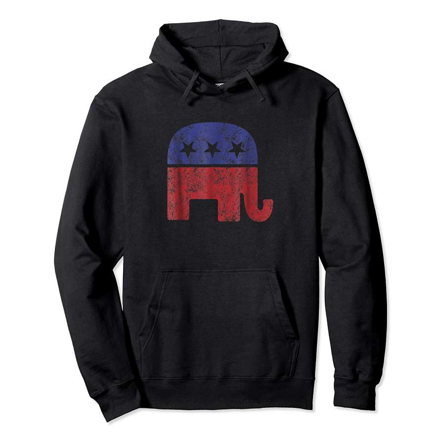 Republican Elephant Vintage Logo Hoodie Premium Tee