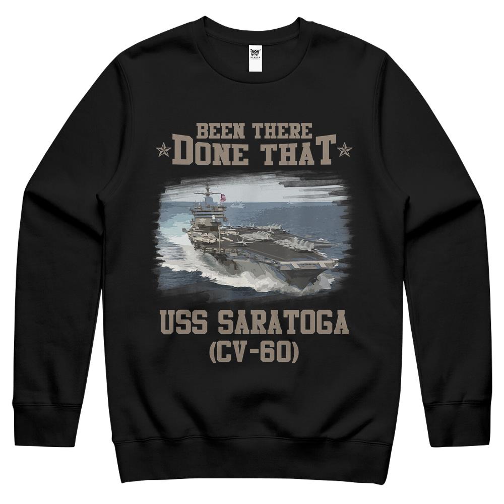 Uss Saratoga Cv-60 Veterans Day Father Day Gift Crewneck Sweatshirt