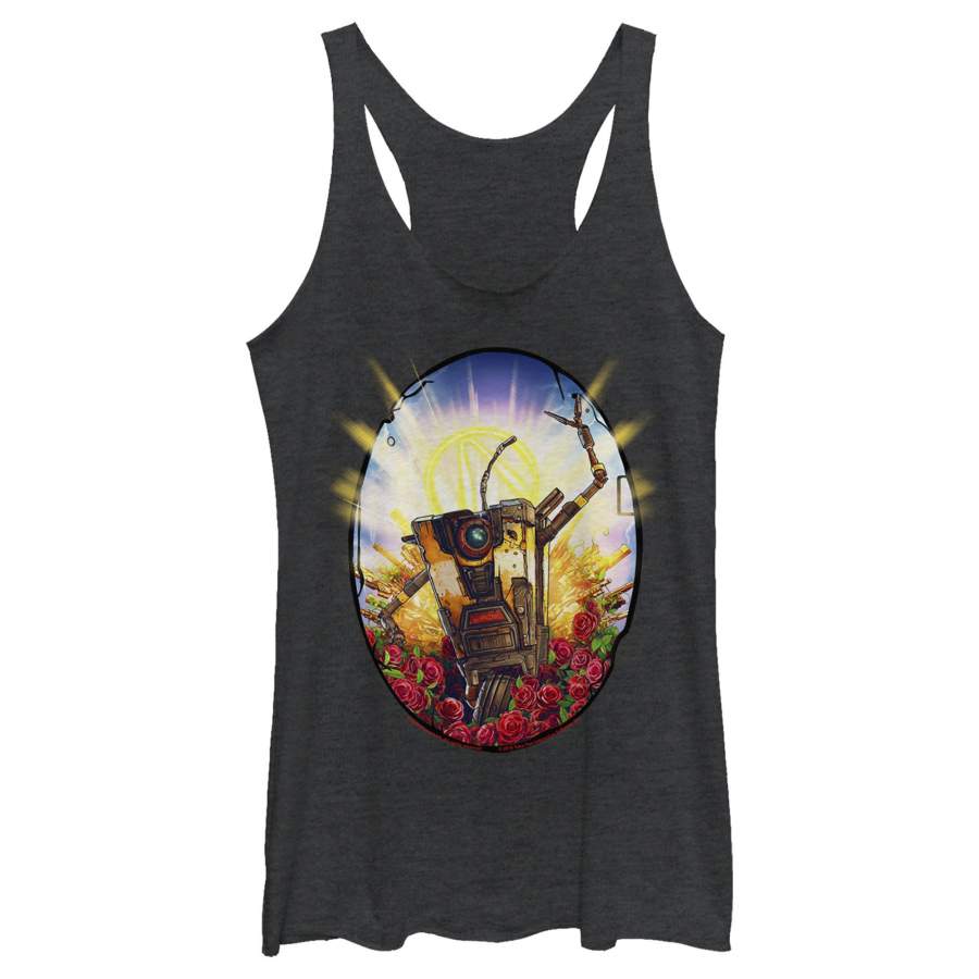 Borderlands 3 Women’s Floral Claptrap Robot  Racerback Tank