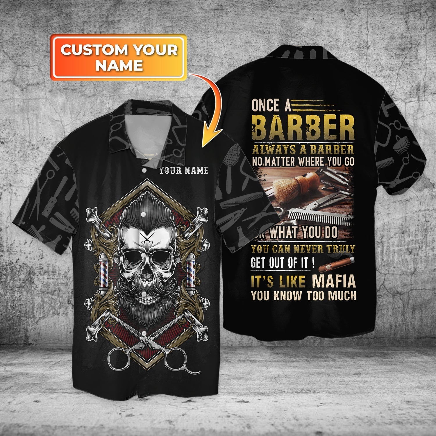 Barber Custom Hawaii Shirt Personalized Name Ha63095