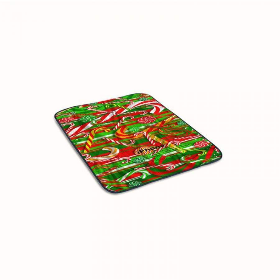 Christmas Red Candy Cane Fleece Blanket