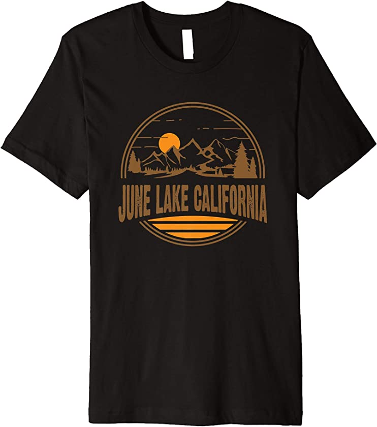 Vintage June Lake, California Mountain Hiking Souvenir Print Premium T-Shirt