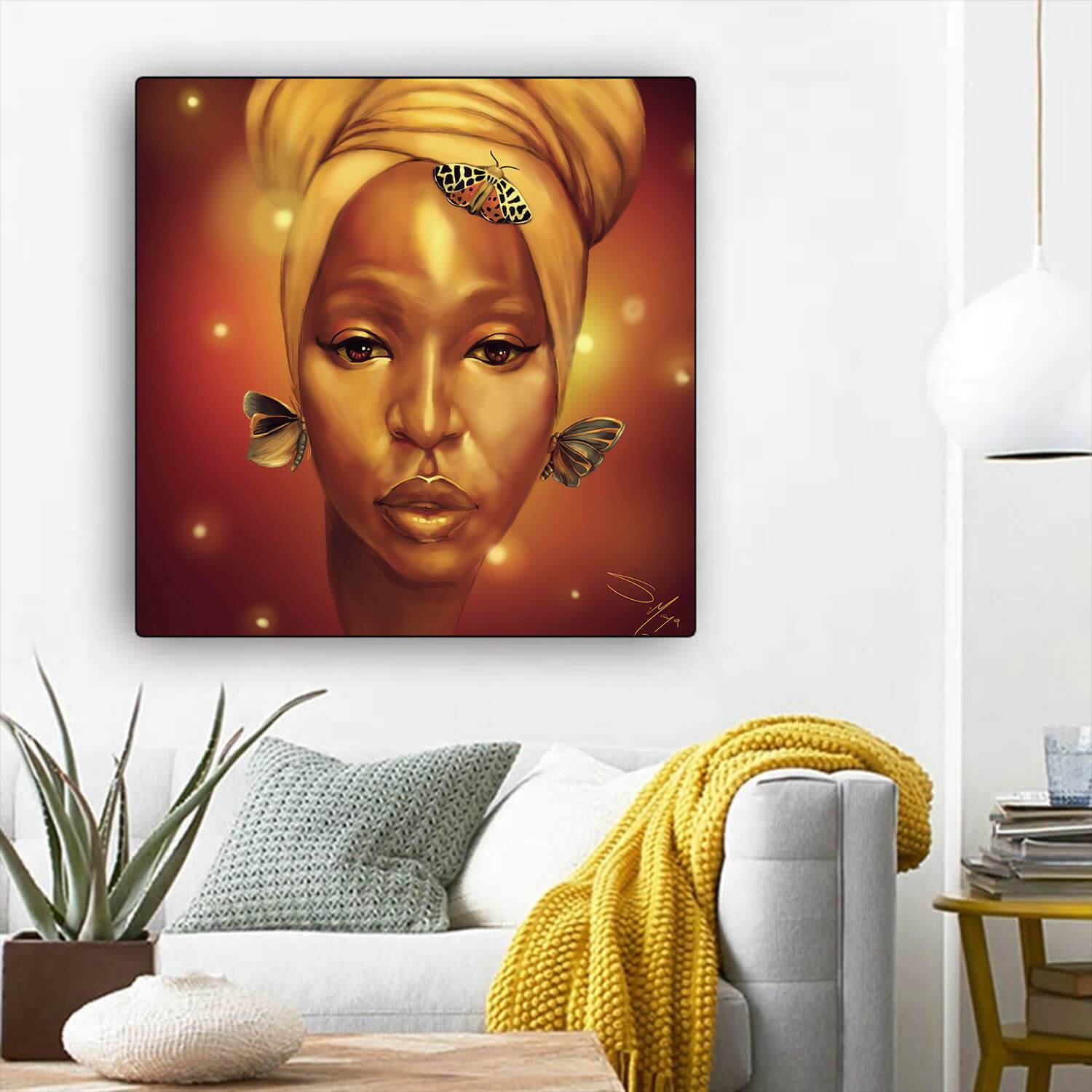 African American Canvas Art Beautiful Black American Woman Black History Wall Art Afrocentric Home Decor Ideas BPS43190