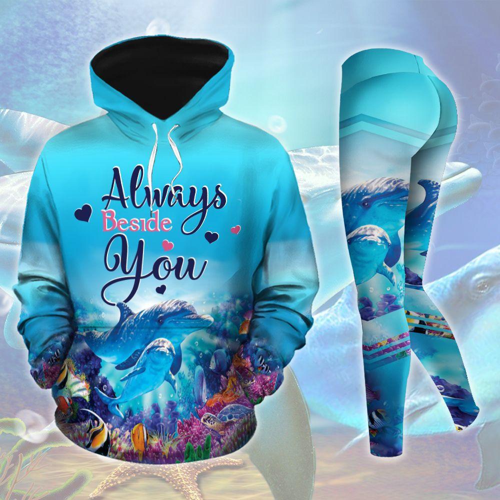 Dolphin Always Beside You All Over Print Leggings Hoodie Set Outfit For Women | Hts2067