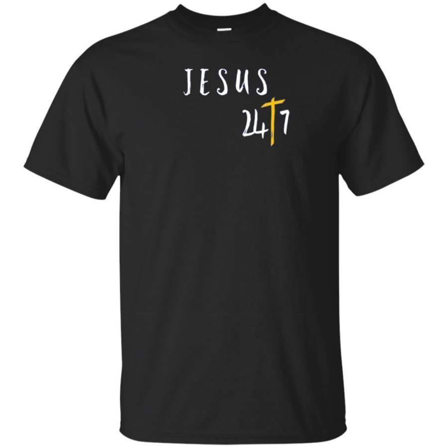 AGR Jesus 24/7 Christian Faith T-shirt God Lord Christ Gift