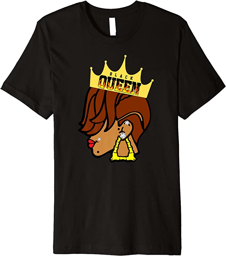 Black Queen African American Melanin Girl Magic Juneteenth Premium T-Shirt