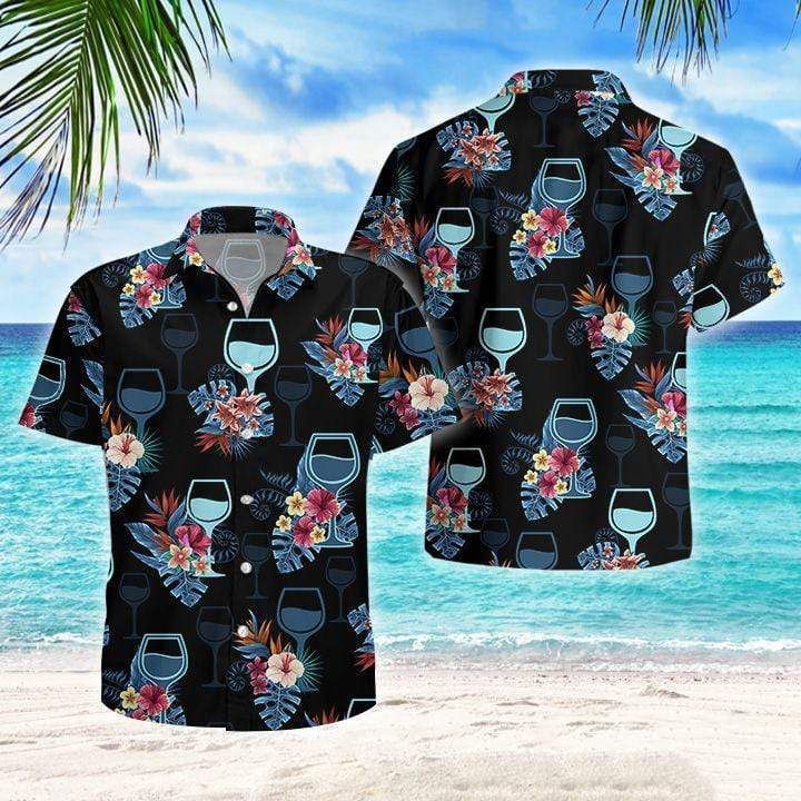 Get Now Wine Black Tropical Aloha Hawaii Shirts Ha8244