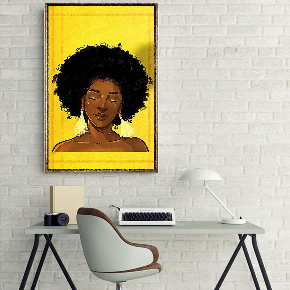 Nice African Custom Canvas Art Trendy Afro Poster Art Print Black Queen Black Men Appealing Wall Art And Decor