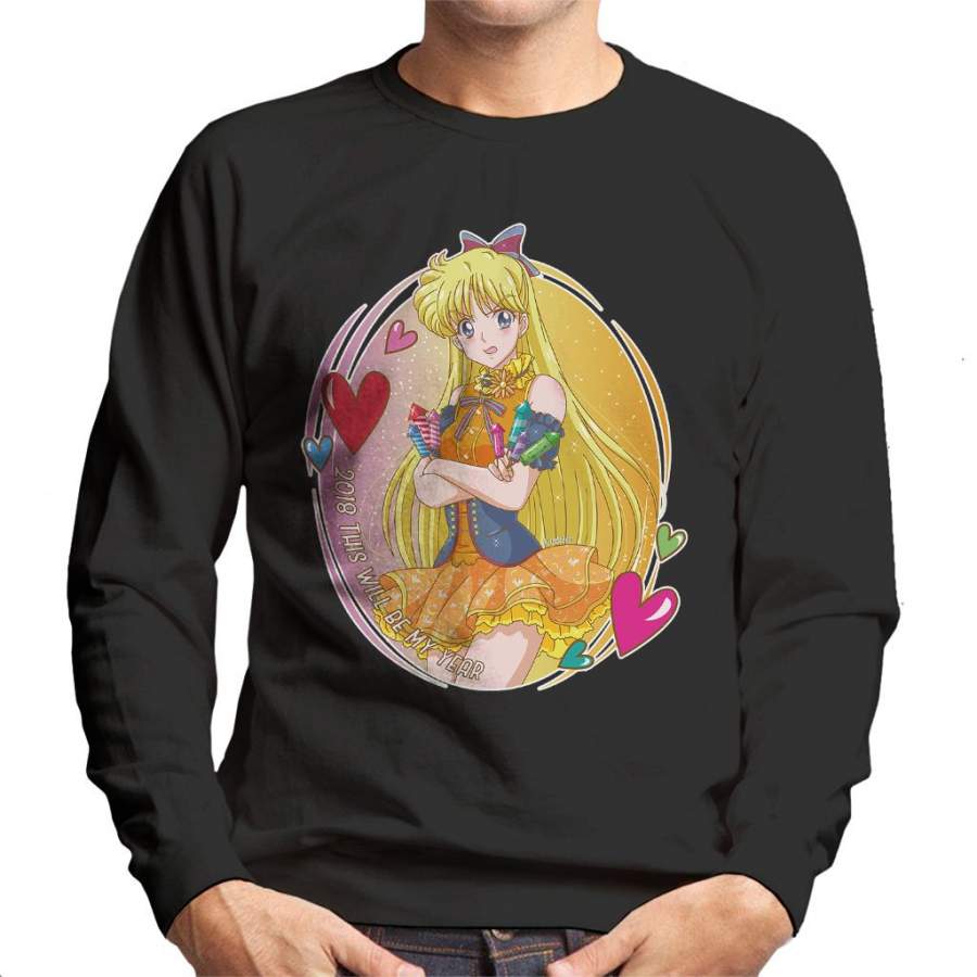 Happy New Year Minako Sailor Venus Sailor Moon Men’s Sweatshirt
