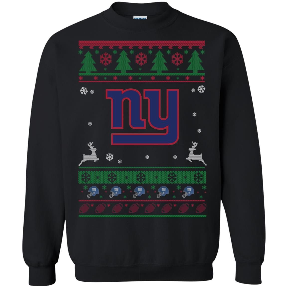 New York Giants Logo Football Teams Ugly Christmas Sweater Unisex Crewneck Pullover Sweatshirt T-Shirt