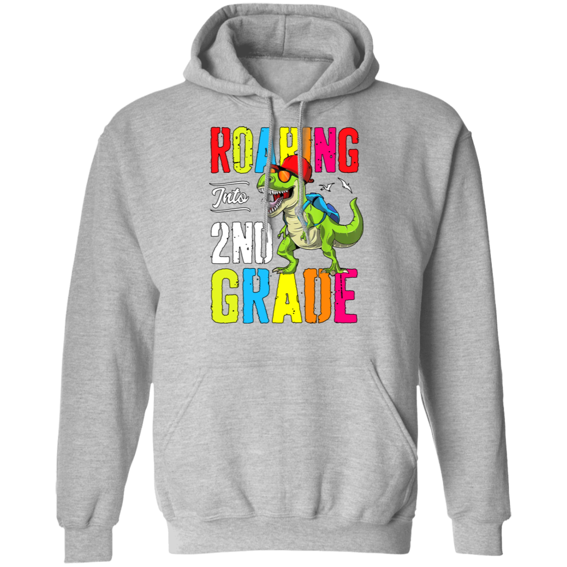 Roaring Into 2Nd Grade Dinosaur Teacher Kids Back To School Hoodie