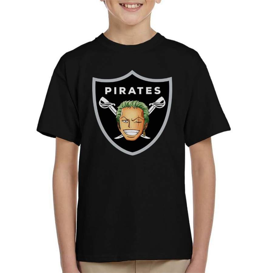 Roronoa Zoro Pirates Raiders Logo One Piece Kid’s T-shirt