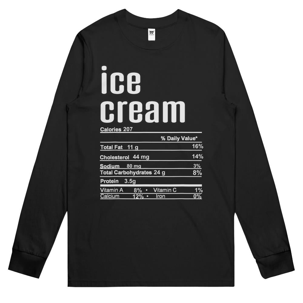 Nutritional Facts Shirt, Nutritional Facts Long Sleeve T Shirts, Black King Nutrition Facts Shirt, Black King Nutritional Facts Shirt For Men Black King Gift Ice Cream Long Sleeve T Shirts