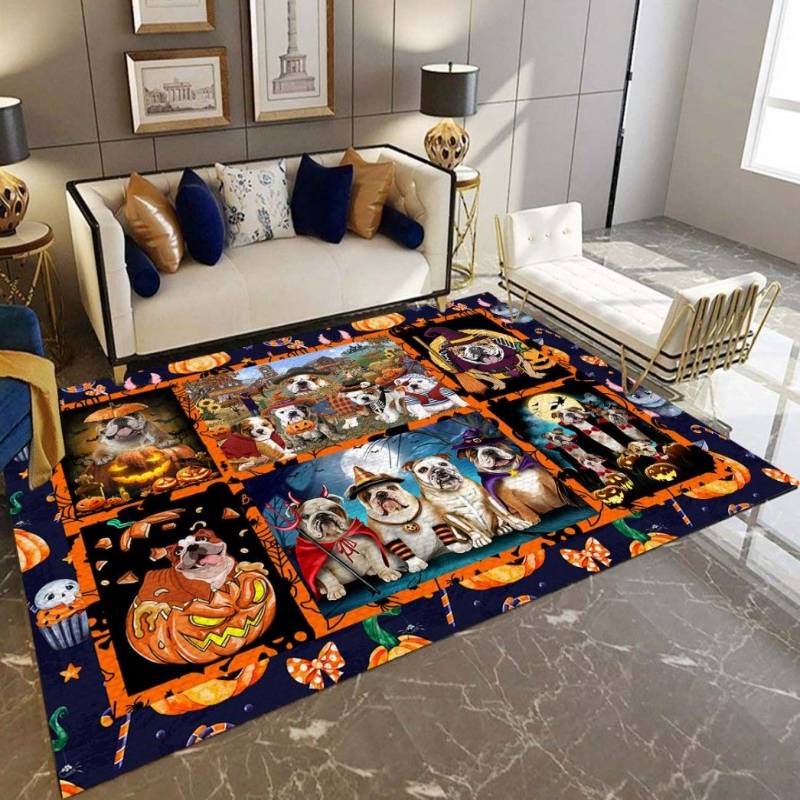 Bulldog Halloween Party D2808 Rectangle Rug