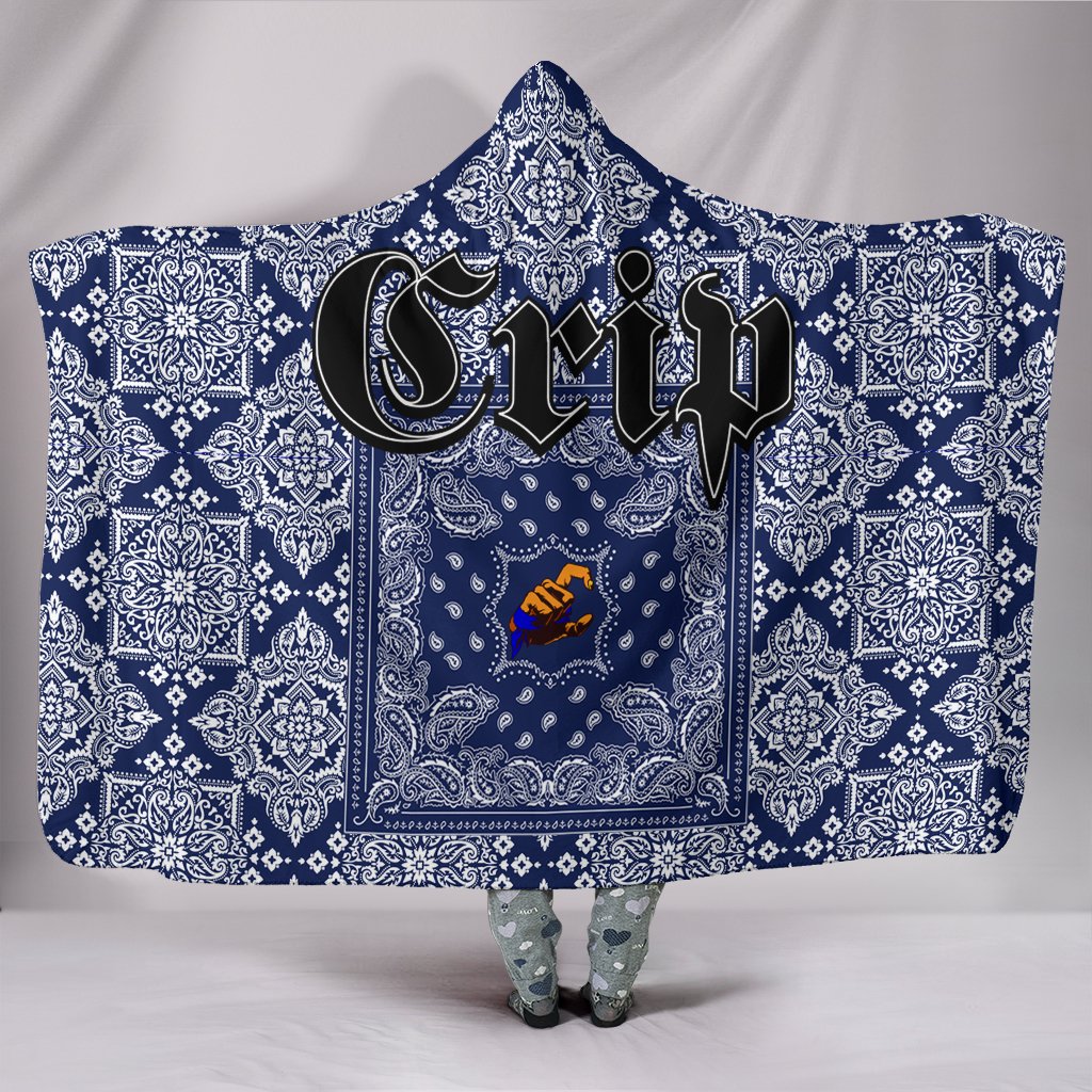 Crips Gang Hooded Blanket – Blue Bandana Pattern A21