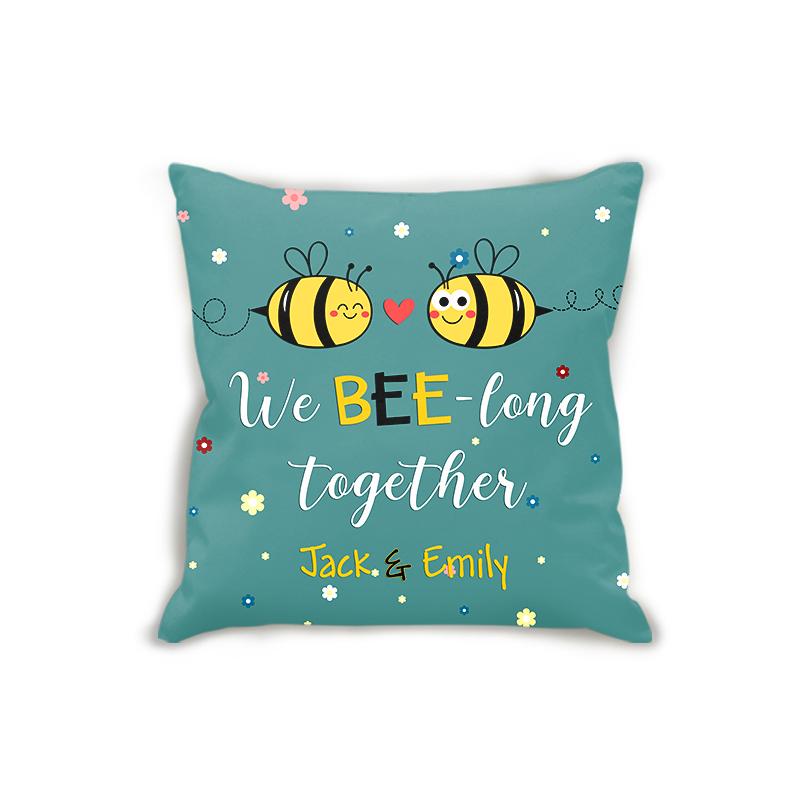 Custom Personalized Throw Decorative Cuddle Pillow Valentine Day Gift Ideas For Him Her Men Women Boyfriend Girlfriend Husband Wife Couple – We BEE-long together HT301261 – PersonalizedWitch