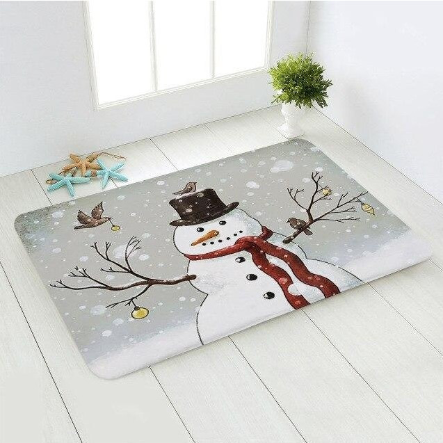 Christmas Funny Doormat, Winter Snowman 3D Mat, Housewarming Gift