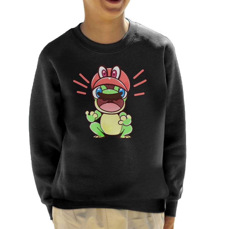 Super Mario Odyssey Cappy Frog Kid’s Sweatshirt