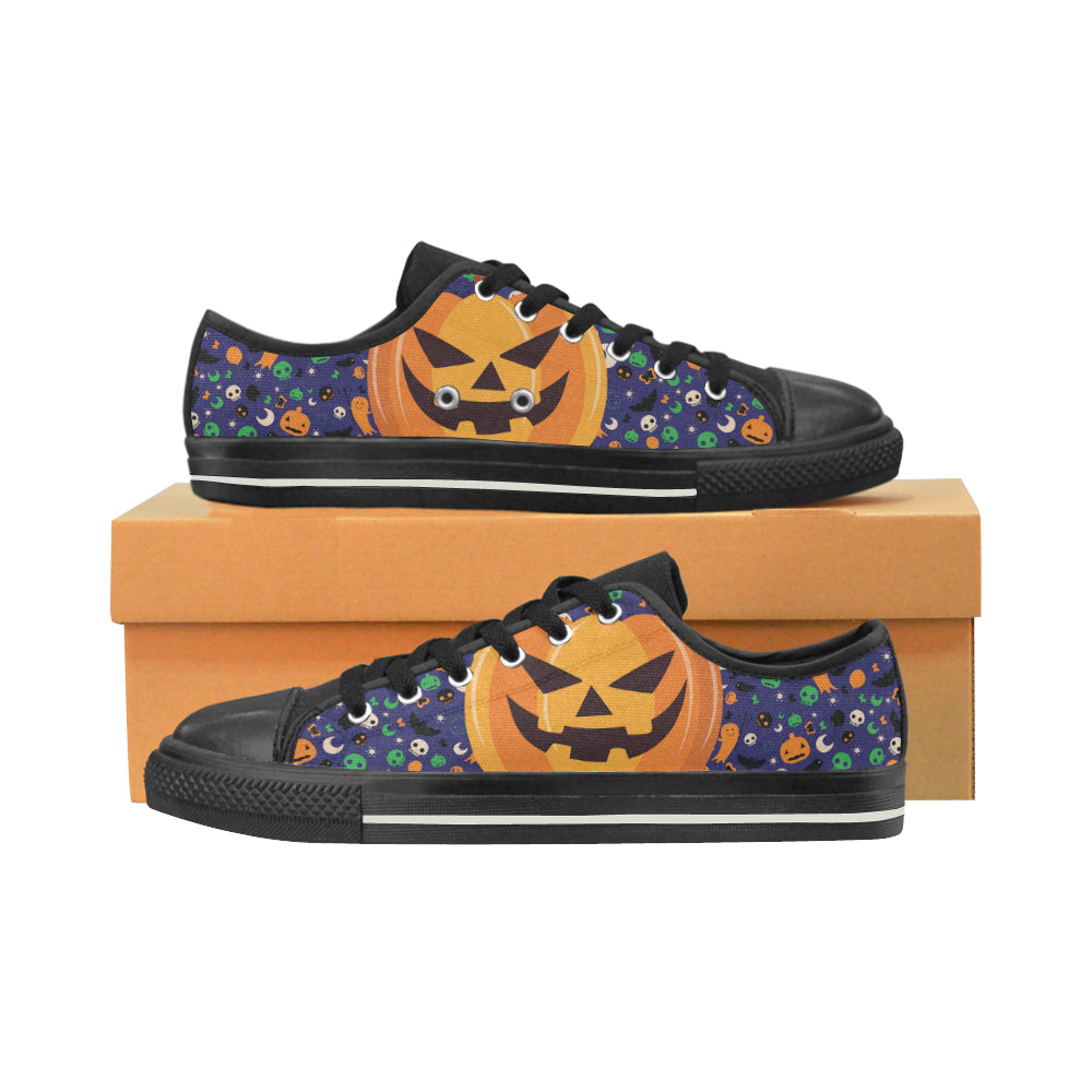 Pumpkin Halloween Black Women’s Classic Canvas Shoes