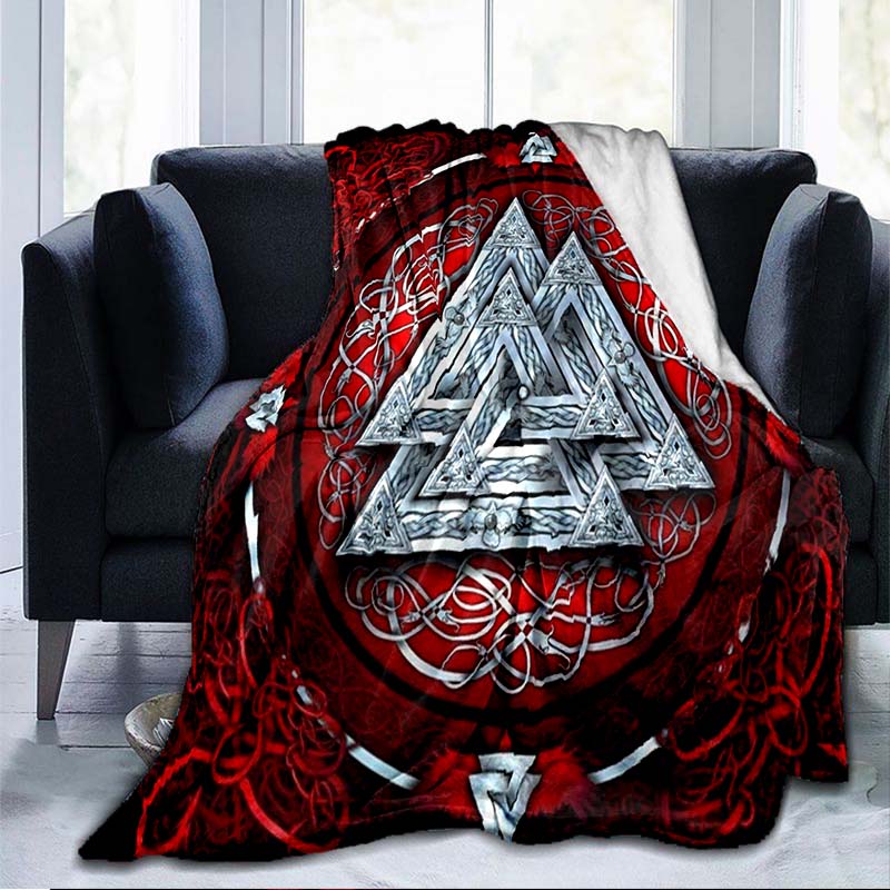 The Vikings Ancient Scandinavian Norse Runes axes 3D Soft Throw Blanket Lightweight Flannel Blanket alx