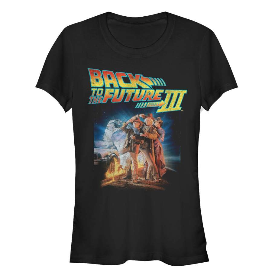 Back to the Future Junior’s Part 3 Character Pose  T Shirt