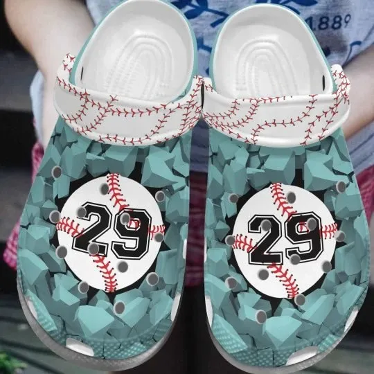 Baseball Whitesole Proud Mint Personalize Clog Custom Crocss Clog Number On Sandal Fashion Style Comfortable For Women Men Kid