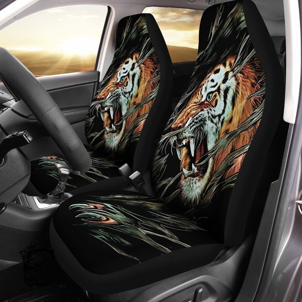 Brown Tiger Car Seat Covers Custom Coolest Gift Idea Car Accessories