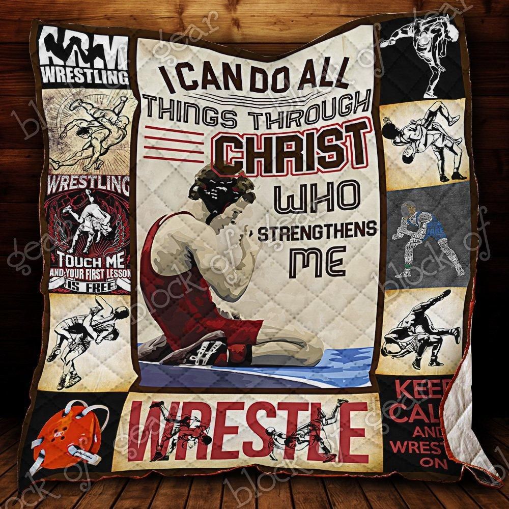 Wrestling Quilt Blanket