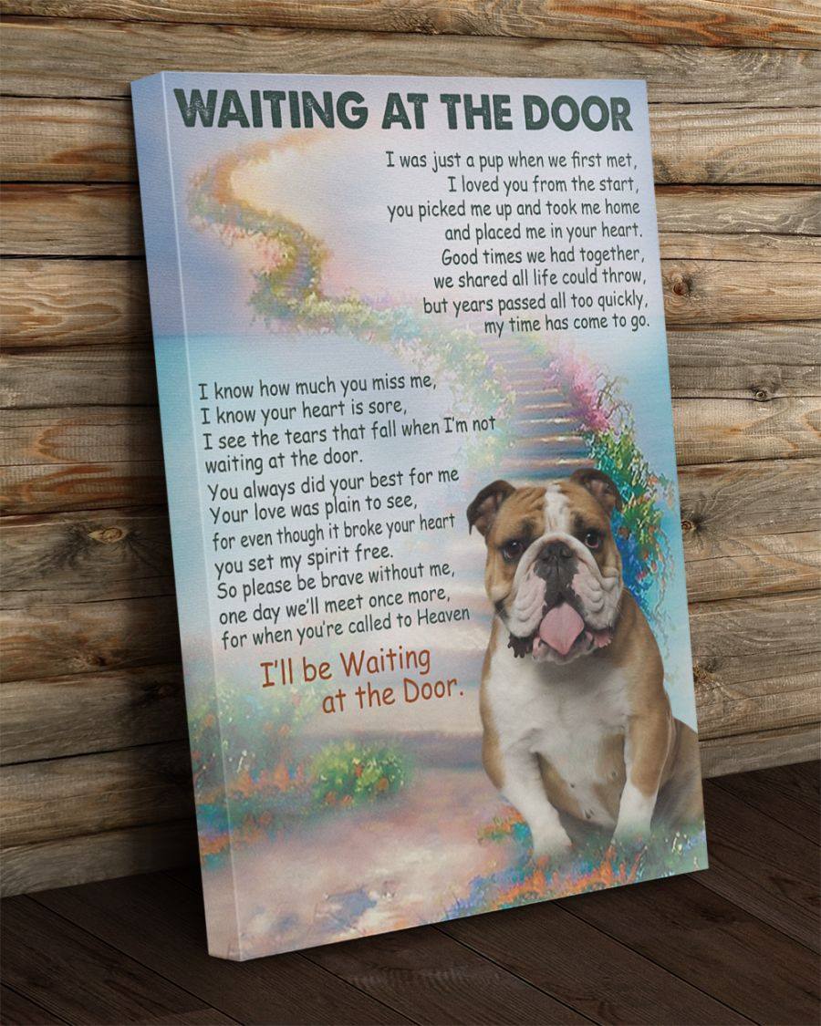 Bulldog Waiting At The Door Canvas Gift for Friend Birthday Gift Warm Home Decor Wall Art Visual Art