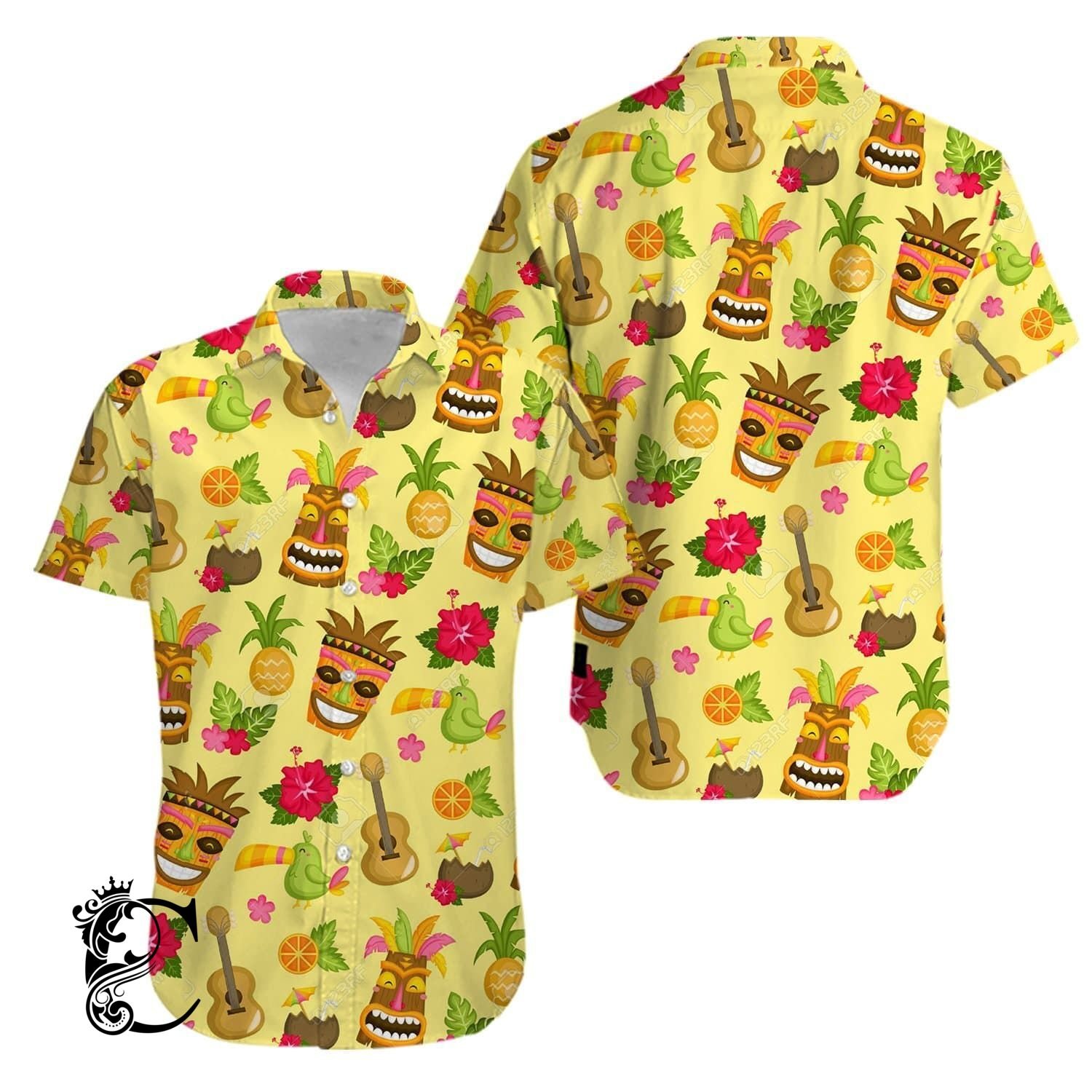 Tropical Tiki Pineapple Aloha Hawaiian Shirts