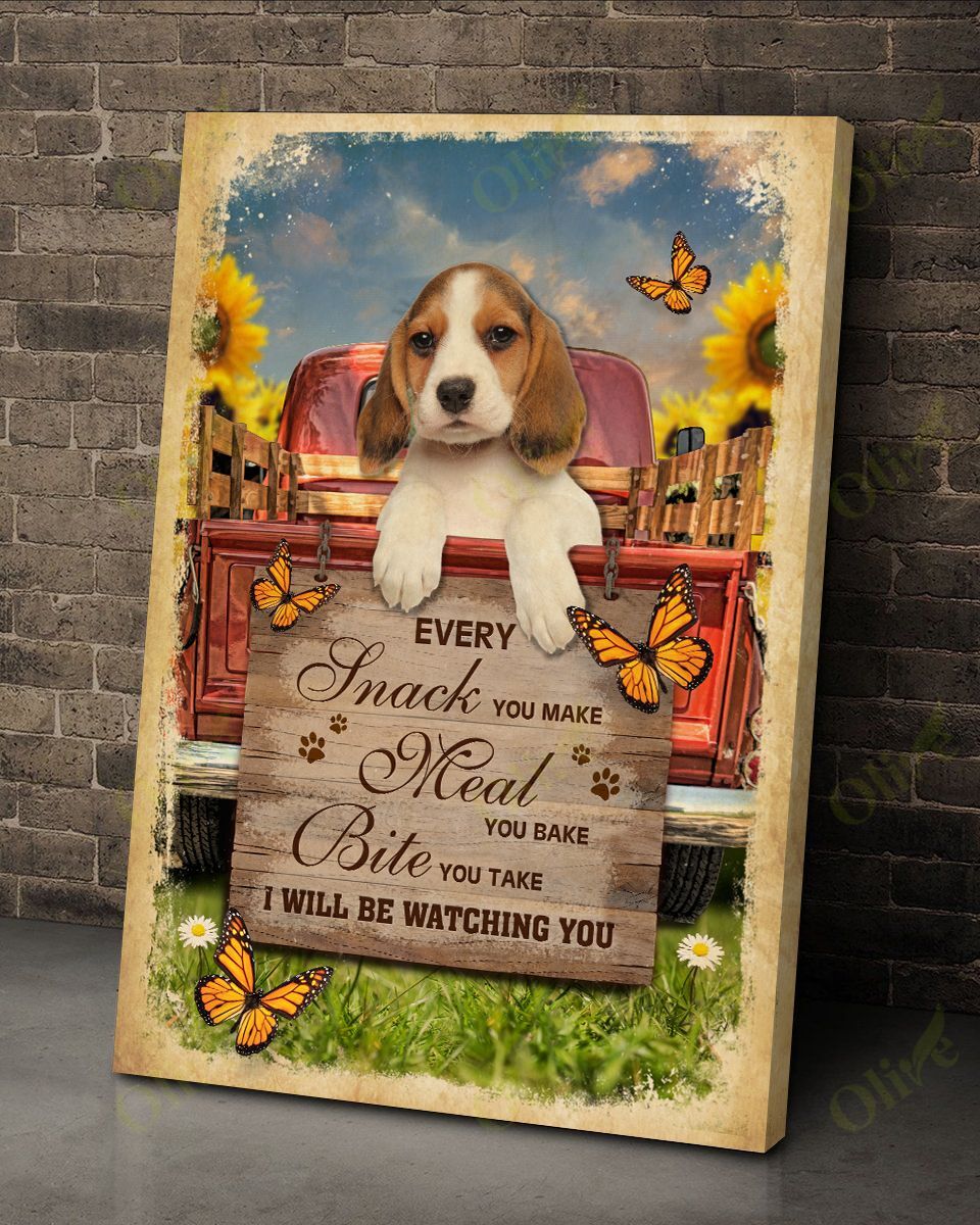 Beagle – Every Snack You Make Canvas Wall Art Home Decor