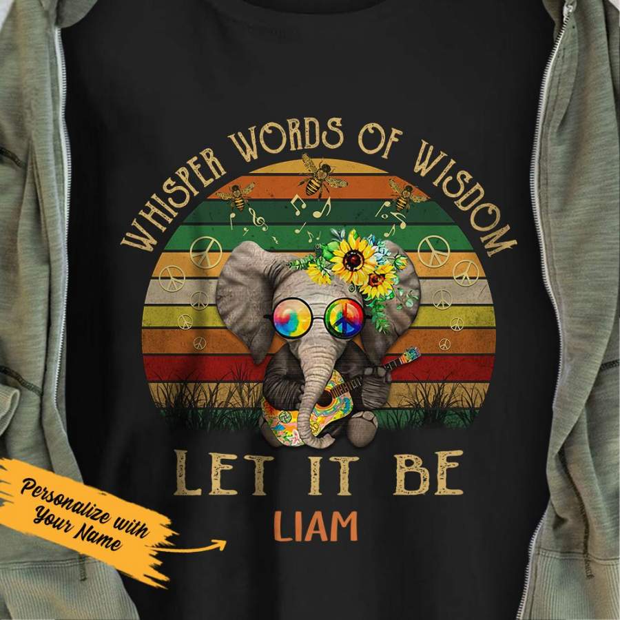 Personalized Hippie Elephant T Shirt JN184 67O47