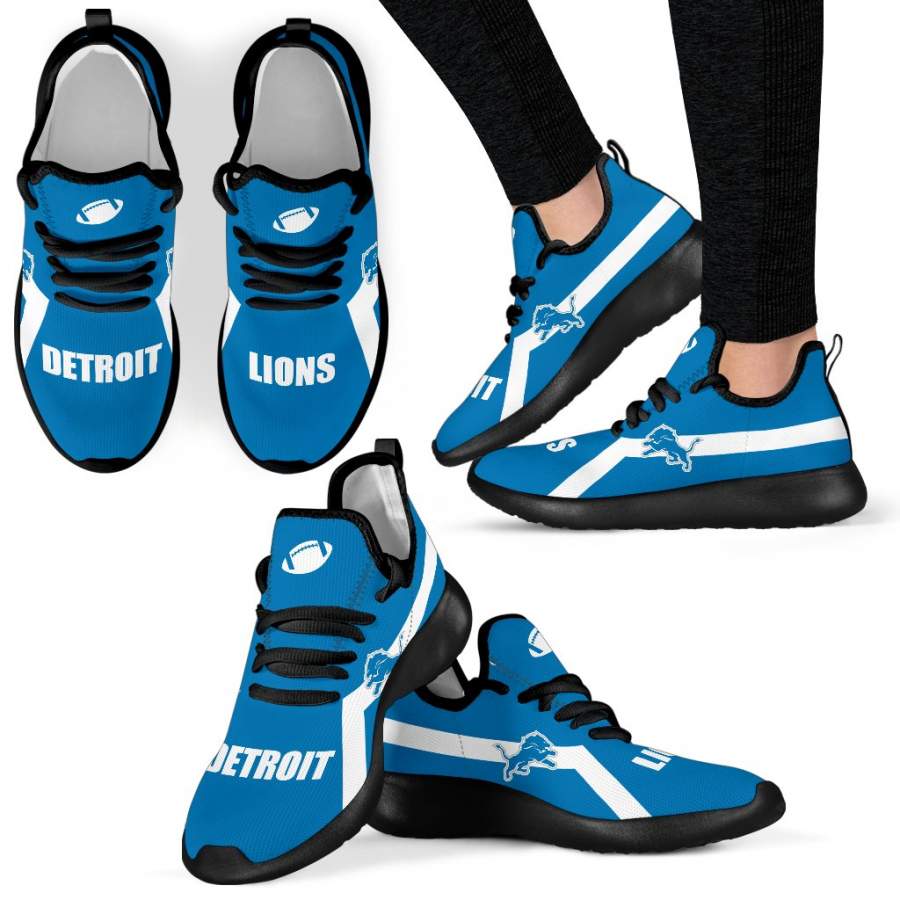 New Style Line Logo Detroit Lions Mesh Knit Sneakers