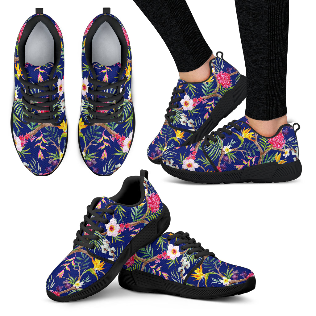 Watercolor Tropical Flower Pattern Print Women’S Athletic Shoes