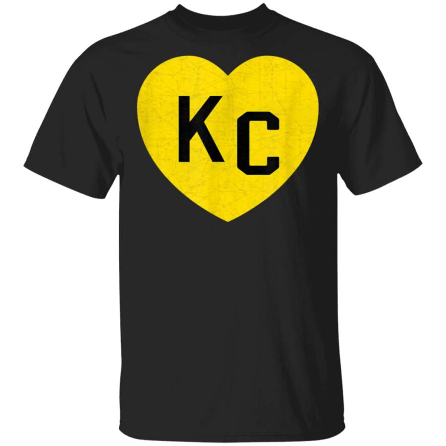 KC Heart Kansas City Hearts KC Love Letters Dark Black TShirt