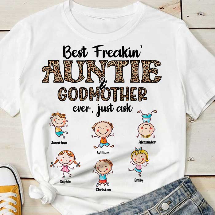 Best Autie & Godmother Ever – Personalized Unisex T-Shirt