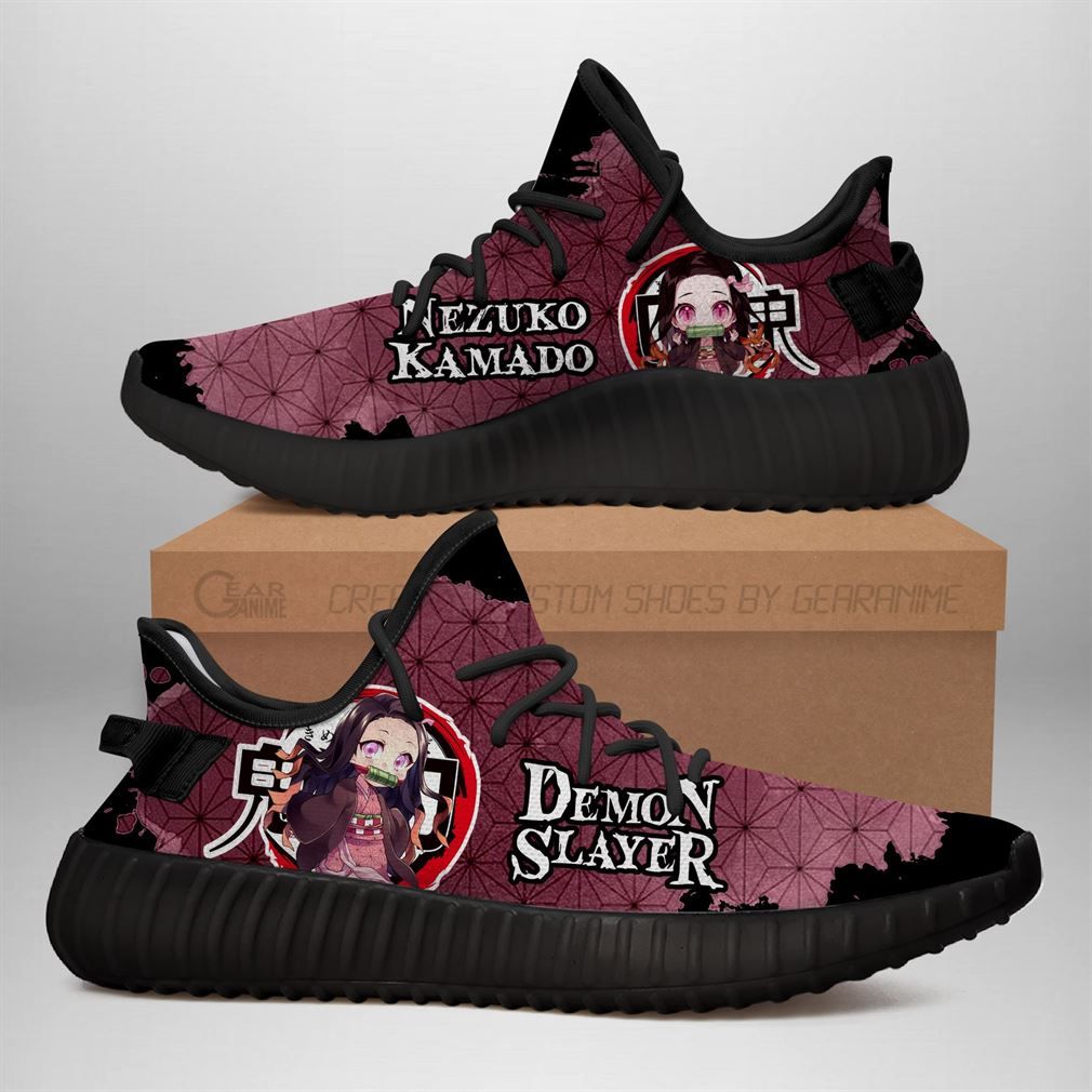 Nezuko Yz Demon Slayer Anime Yeezy Black Shoes Sport Sneakers - Safecheckoutnow Fashion