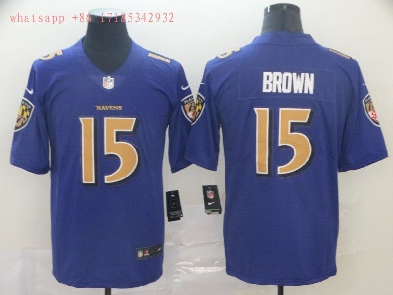 Baltimore Ravens Marquise Brown #15 2020 NFL Blue Jersey Jersey