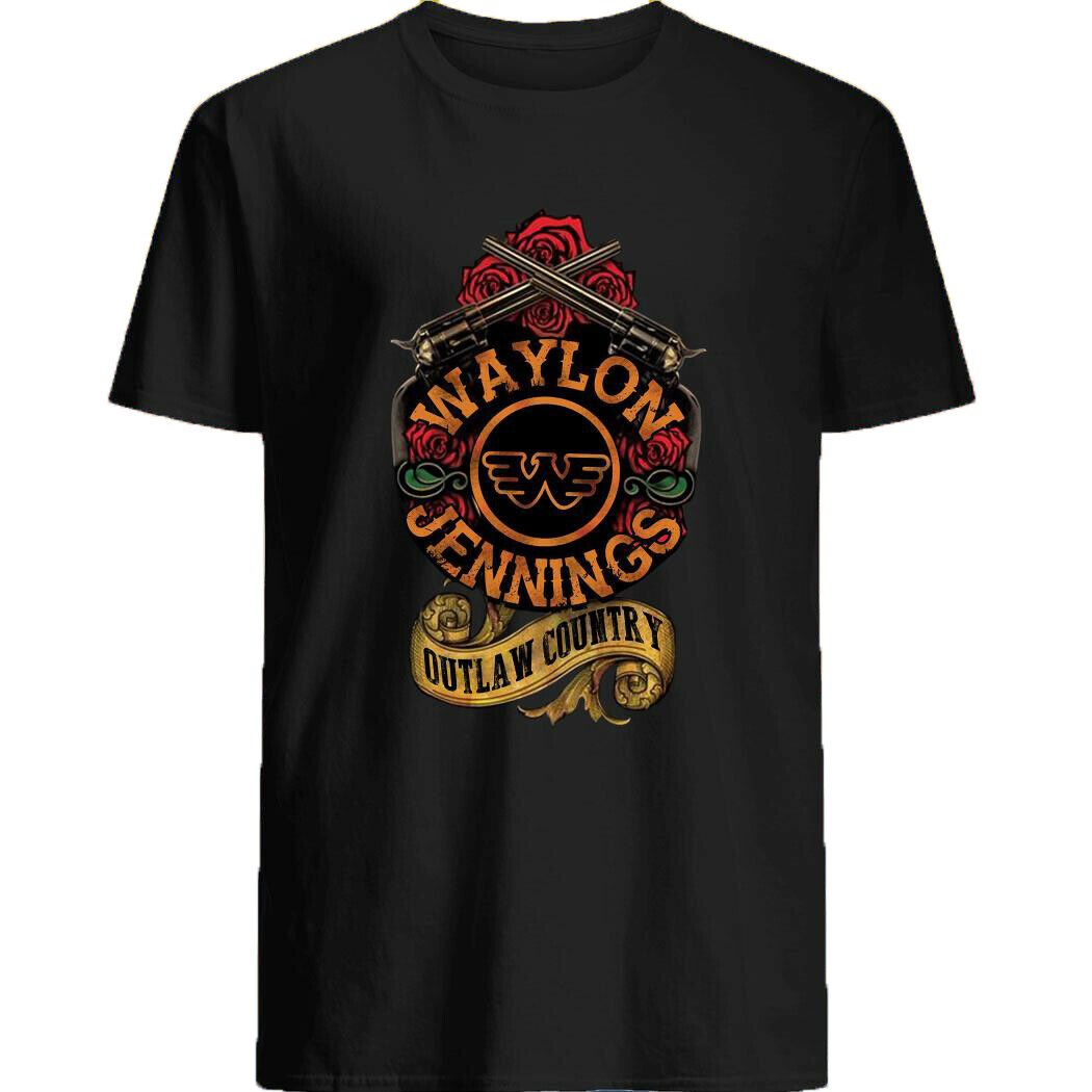 Vtg 90s Waylon Jennings Outlaw Country Black Unisex T-Shirt