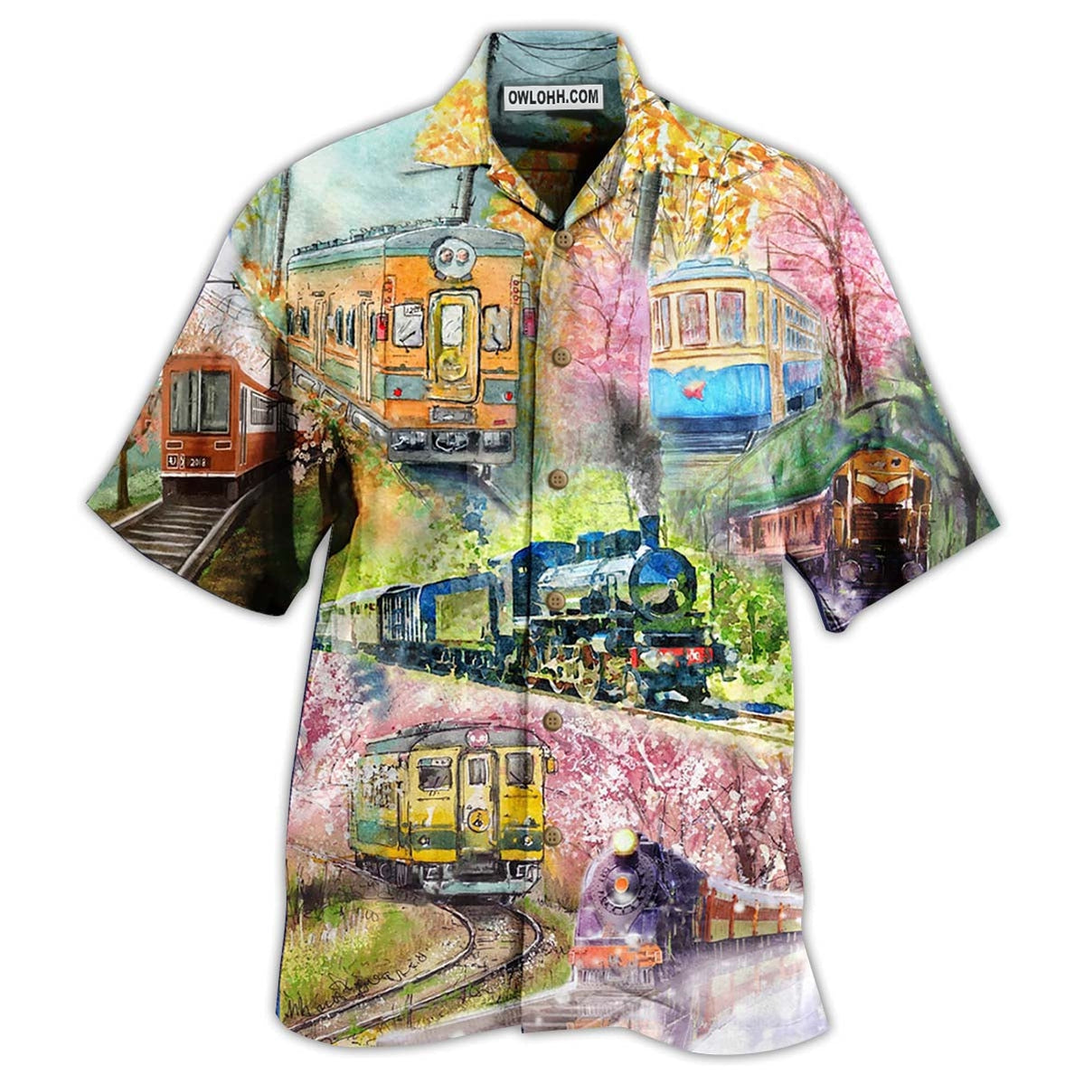 Train Love Flowers – Hawaiian Shirt  – Owl Ohh