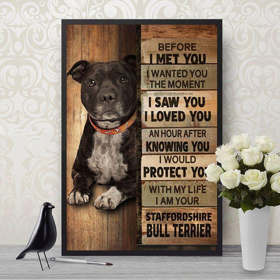 Before I Met You-Staffordshire Bull Terrier-Dog Lover – Best Idea Gift , Gift For Home Decor, Gift For Family – Horizontal Canvas Matte Canvas Wall Art