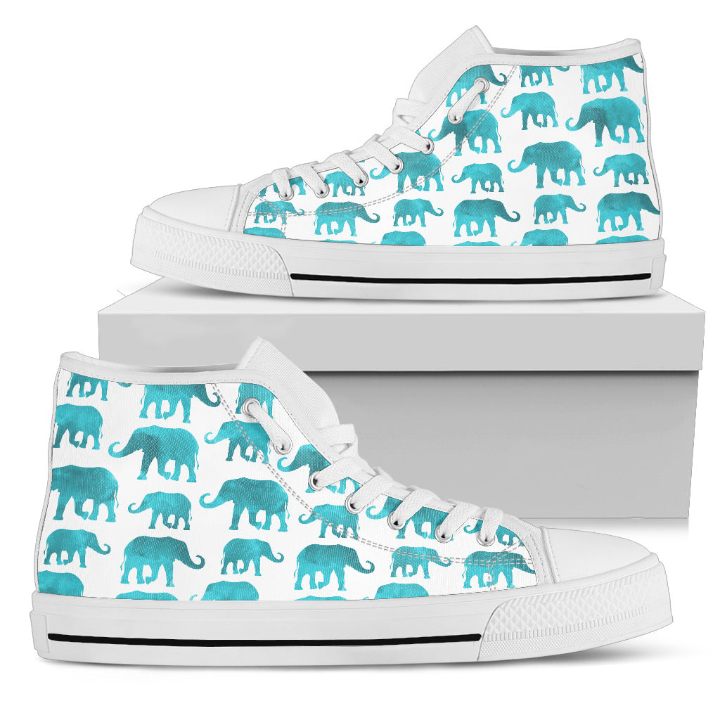 Watercolor Elephant High-Top Shoes