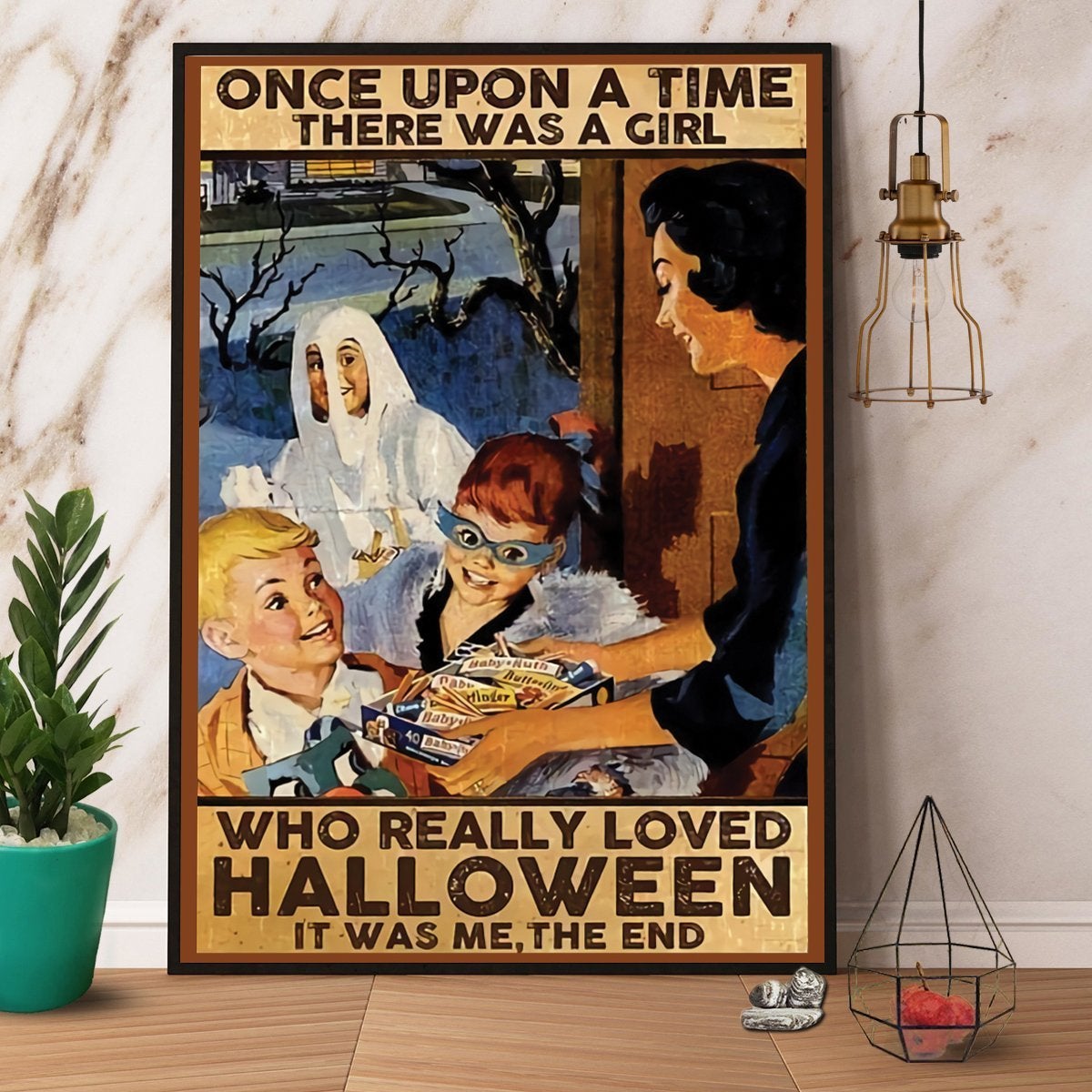 Halloween There Was A Girl Who Really Loved Halloween Candy Children Poster No Frame Matte Canvas, Wall Decor Visual Art