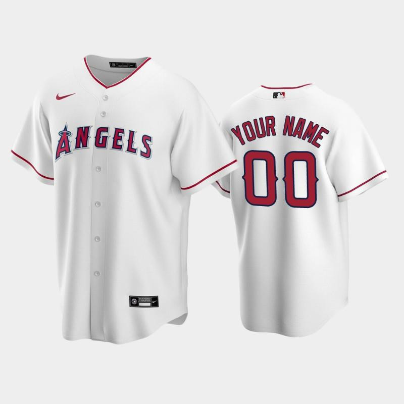 00 Custom White Los Angeles Angels Home Jersey