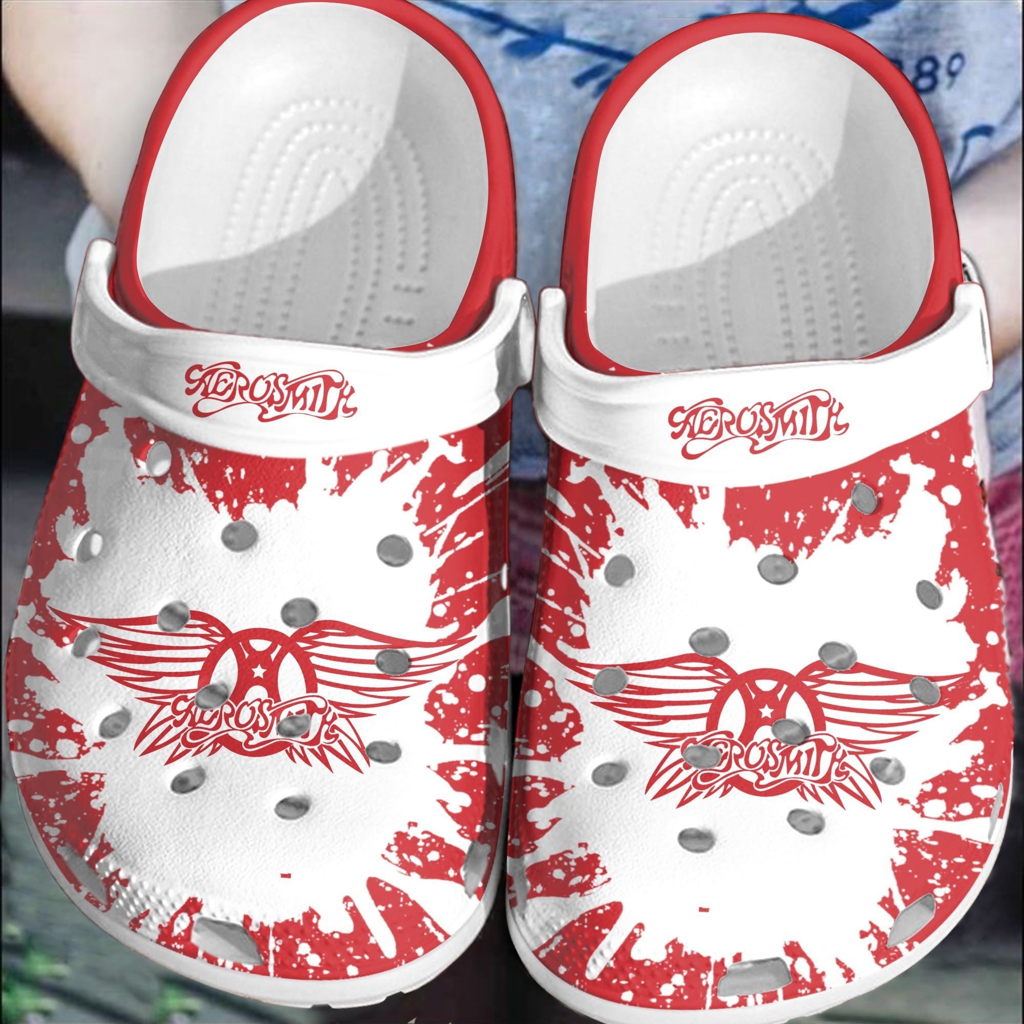 Aerosmith Rock Band For Mens And Womens Gift For Fan Classic Water Rubber Crocss Crocband Clogs, Comfy Footwear